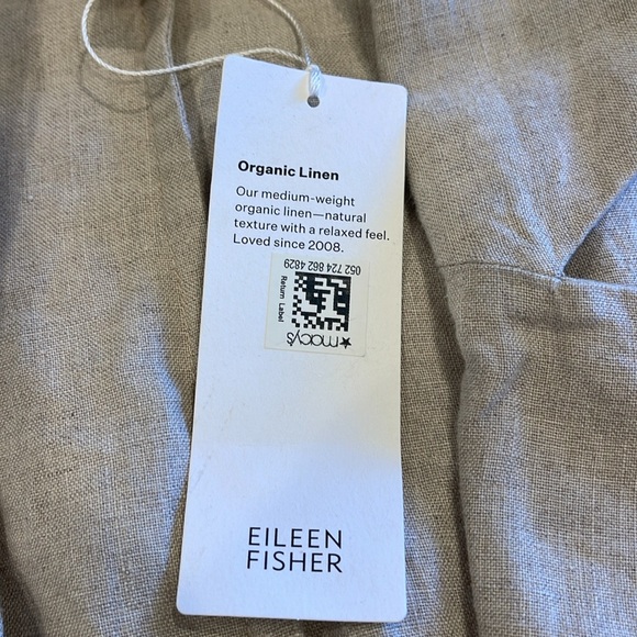 B0224 Eileen Fisher, light weight organic shaped linen blazer, size Small - Picture 3 of 8